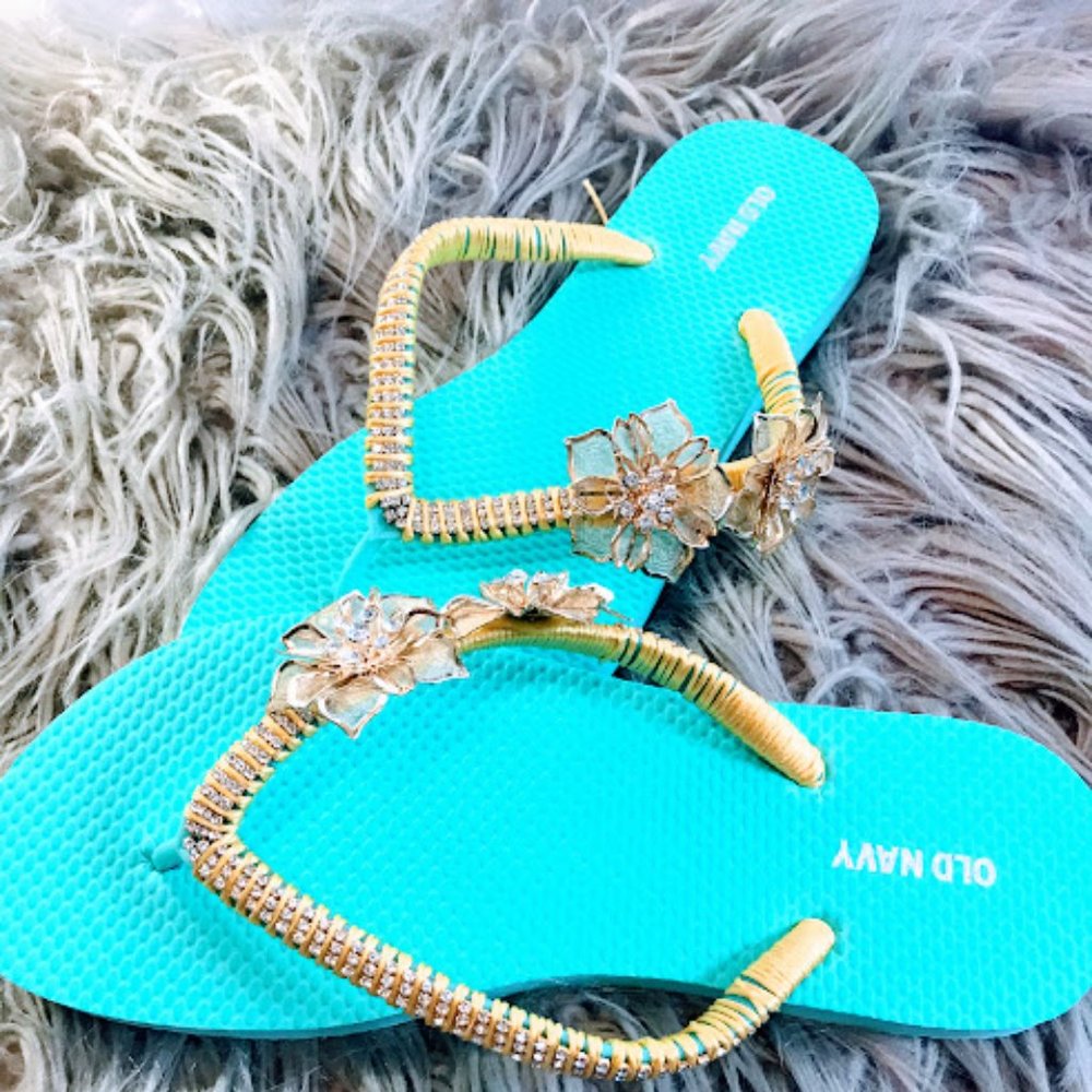 Bridal Flip Flop, Wedding Baby Blue.